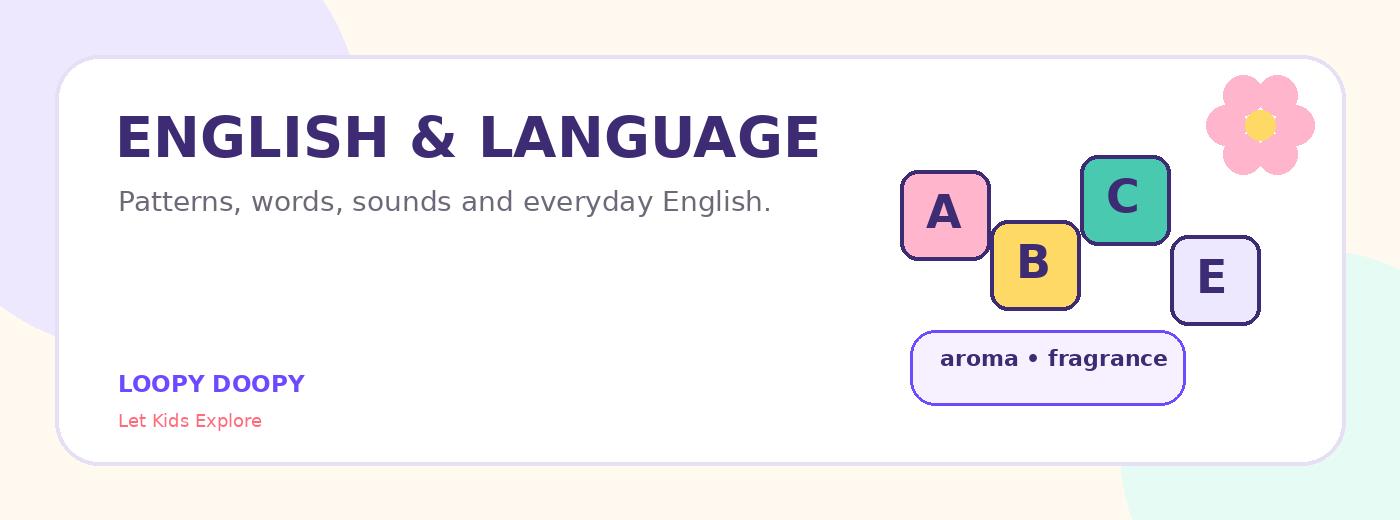 English & Language learning illustration from the Loopy Doopy Explore pack