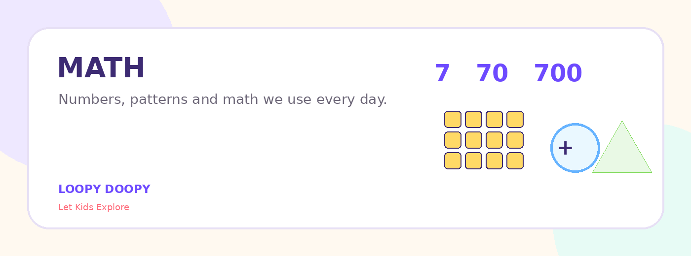 Math learning illustration from the Loopy Doopy Explore pack